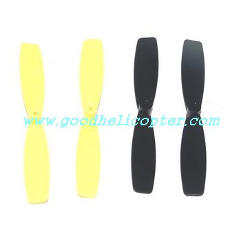 shuangma-9128 quad copter parts 4pcs blades [forward(Yellow + Black) + reverse(Yellow + Black)] - Click Image to Close